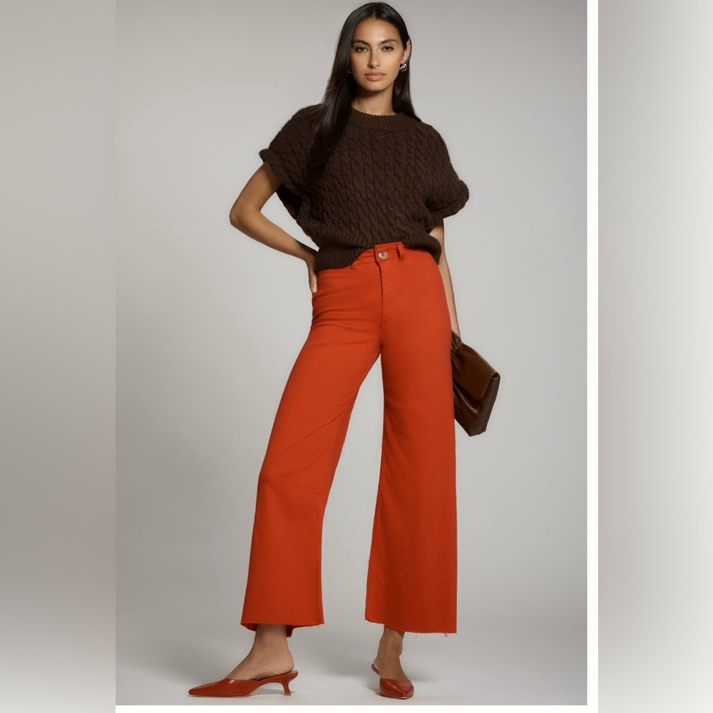 Maeve Orange Flare & Wide Leg Jeans